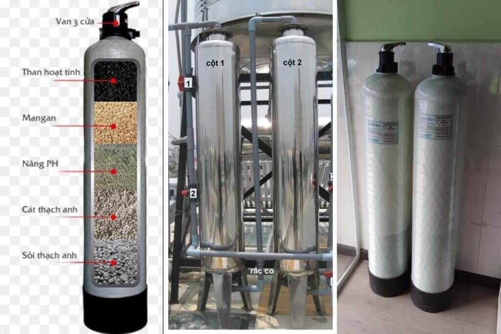 Cấu tạo của cột lọc nước thô đầu nguồn Cấu tạo của cột lọc nước thô đầu nguồn